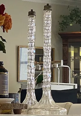 Pair Antique Crystal Table Lamp 1930’s  • $300
