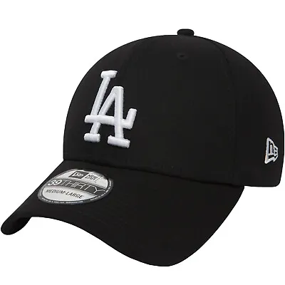 New Era LA Dodgers Essentials 39THIRTY Stretch Fit Baseball Cap Hat - Black • $34.50