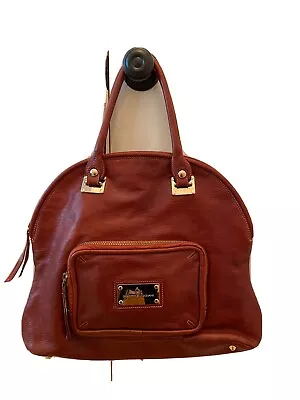 Cognac Italian Leather Purse By Marco Buggiani • $40