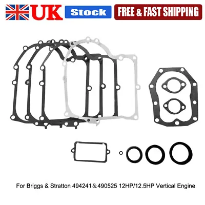 For Briggs & Stratton 494241＆490525 12HP/12.5HP Vertical Engine Gasket Set • £13.19