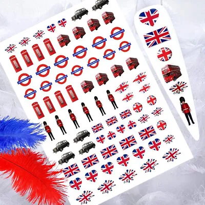 Union Jack Nail Art Water Decals London Nail Art Decals Union Jack Flag • £3.95