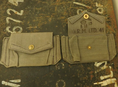 £59.99 • Buy Original Pair Military WW2 RAF Canvas Ammo Case Pouches British Uniform (5333)
