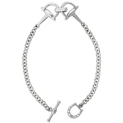 7.5 Inch Sterling Silver Full Cheek Snaffle Bit Bracelet  • £48.65