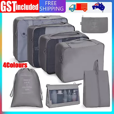 $21.58 • Buy 8X Packing Cubes Travel Pouches Luggage Organiser Clothes Suitcase Storage Bag A