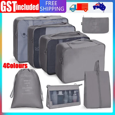 $21.58 • Buy 8X Packing Cubes Travel Pouches Luggage Organiser Clothes Suitcase Storage Bag A