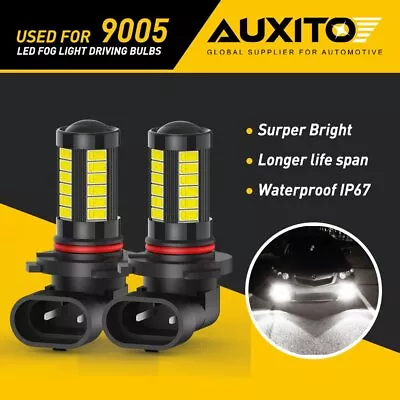 AUXITO 9005 HB3 LED Bulbs Fog Light Driving DRL 33SMD HD Lens 6000K 5-Side White • $12.99