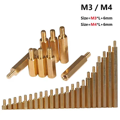 M3 Solid Brass Copper Hex Column Standoff Support Spacer Pillar For PCB Board • $2.50