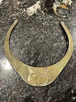 Vintage Owl Brass Collar Necklace Hand Made • $12