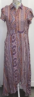 JAASE Boho Style Print Collared Maxi Dress Size S 10 • $25