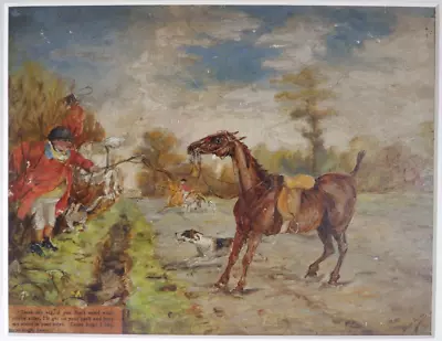 Oil Painting Circa 1900. Humorous Hunting Scene. Indistinctly  Signed. • £125