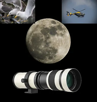 Amazing Canon EF Fit 800mm Super Tele Photo Zoom Lens EOS DSLR 1300mm On APS-C! • £129.95