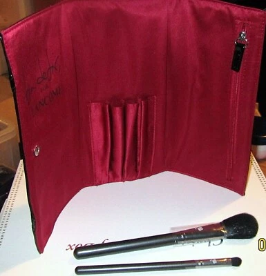 £17.99 • Buy Discontinued LANCOME Ben De Lisi Powder Blush & Eye Brush Set With Brush Pouch