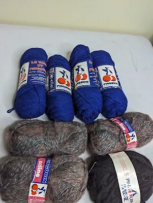 Pingouin Yarn Lot Of 8 Le Yarn Mousse Caline New Vintage  • $16.82