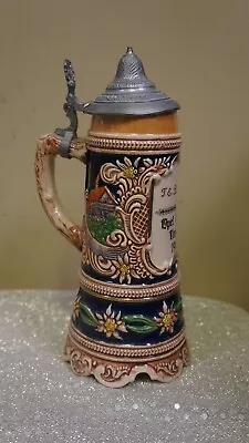 9.5   German Porcelain Lidded Musical Beer Stein Mug Collectible • $14.95