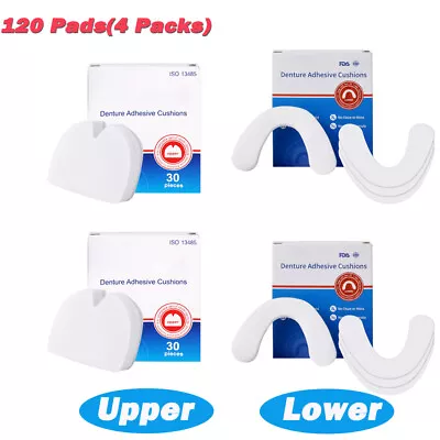 120Pads(4 Pack) Dental Waterproof Denture Adhesive Comfort Strips Cushion Pad • $12.99