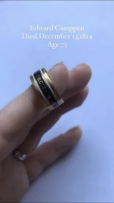 Georgian Enamel Mourning Ring 18k Size 8 • $1900