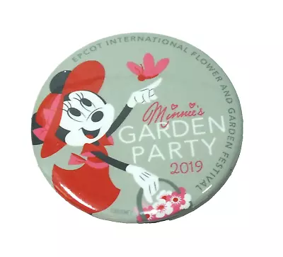 Walt Disney World Minnie Mouse Button Minnie's Garden Party 2019 Epcot Festival • $4