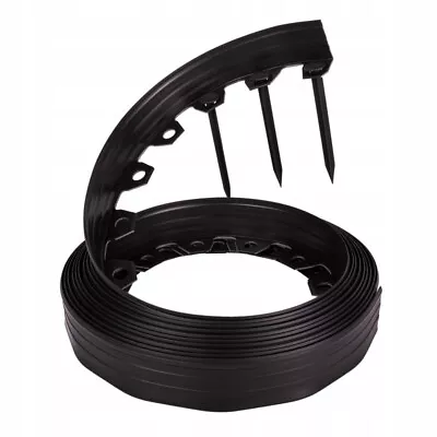 Flexible 10m Length Lawn/path Edge/edging Border With Peg In Midnight Black 40mm • £13.99
