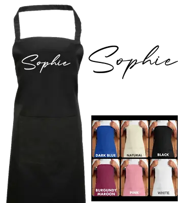 £3.95 • Buy Personalised Name Apron - Kitchen Baking Cooking Apron With Fancy Script Font