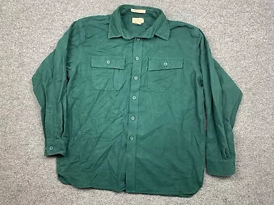 Vintage LL Bean Chamois Cloth Dark Green Long Sleeve Shirt Men’s Large Button Up • $19.99