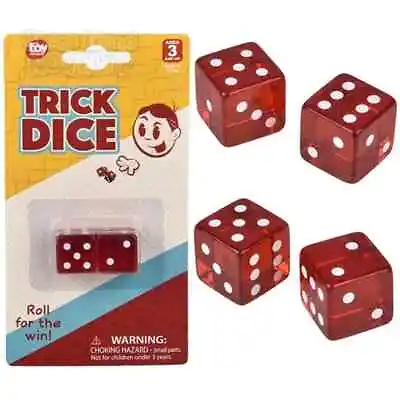 £7.17 • Buy NEW Loaded Trick Transparent Red Dice Set Mis-Spotted - Not Weighted