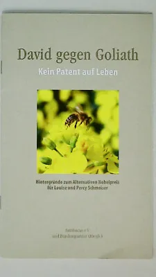 126102 DAVID GEGEN GOLIATH Kein Patent Auf Leben ; Hintergründe Zum Alternative • £8.84