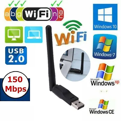 $10.99 • Buy 802.11n 150Mbps USB WiFi Wireless Adapter Dongle WPS 5GHz With 2dBi Antenna