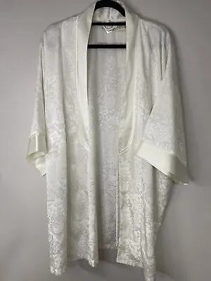 Victoria’s Secret Dressing Robe Bridal Lace Bridal Ivory Cream Satin OS One Size • $19