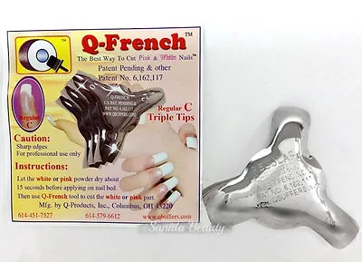 Q French - Acrylic Gel Nails Pink & White Cutter Tool -Regular C TRIPLE TIPS • $20.44