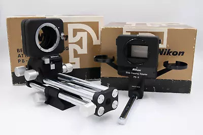 $189.95 • Buy Nikon Bellows Unit & Slide Copying Adapter (PB-4, PS-4) W/Original Boxes, Ex++