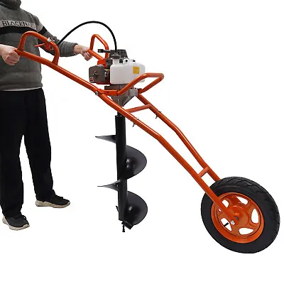 63CC 3HP Post Hole Digger Petrol Earth Auger Fence Borer Drill Wheelbarrow 1xBit • $381