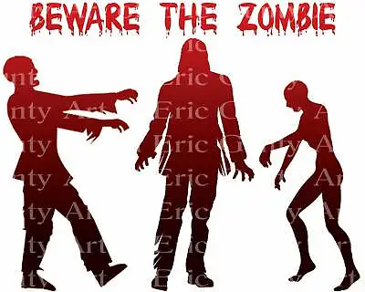 Halloween Beware Of Zombies ~ Edible 2D Fondant Cake Cupcake Topper ~ D21637 * • $3.98
