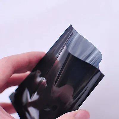 100pc Black Aluminum Foil Mylar Sample Bags Heat Sealable ~4x6in Outer Size • $13.77