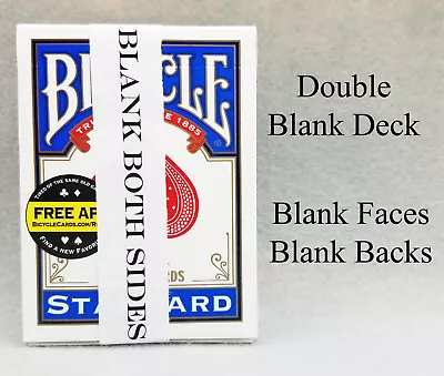 Bicycle Double Blank Deck In Blue Box -  No Faces + No Backs - NO INSTRUCTIONS • $9.95