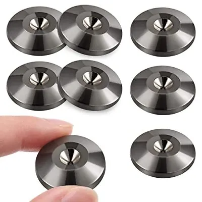 8 PCS Black Speaker Spikes Floor Protectors Shoes Mats 5x25mm 24K Nickel Plat... • $20.76