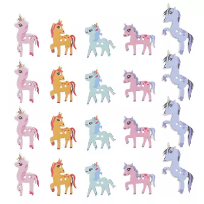 100 Wooden Horse Shape Buttons For DIY Sewing And Crafts • £9.88