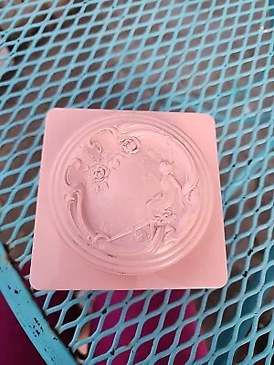 Vintage Evyan Body Dusting Powder White Shoulders 1950s Pink Embossed NO PUFF • $10