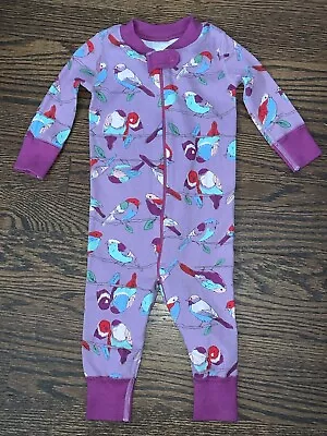 Baby Girls Hanna Andersson Birds Pajamas Sleeper Longalls 60 6-9 Months MINT • $14.99