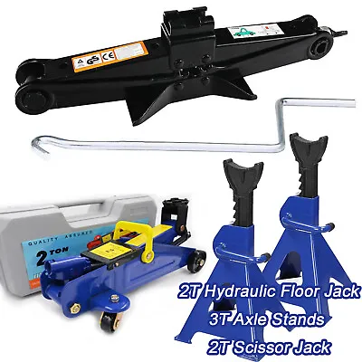 Hydraulic Trolley Jack Car 2ton Tonne Floor |3ton Axle Stands |2ton Scissor Jack • $57.21