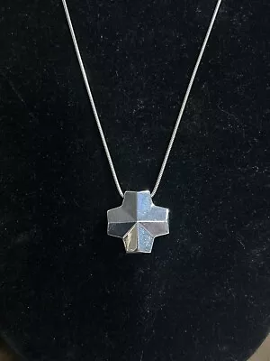 Vtg Robert Lee Morris RLM Studio 925 Silver Modernist Maltese Cross Necklace 24” • $15