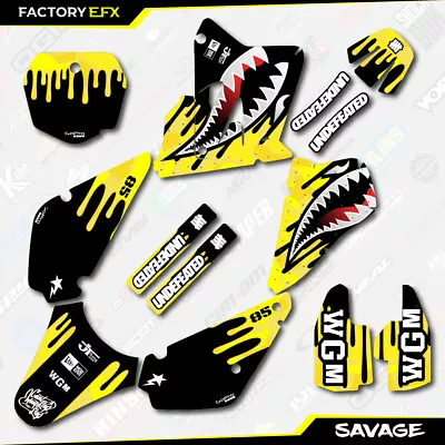 $49.99 • Buy Yellow Savage Racing Graphics Kit Fits 01-21 Suzuki RM85 RM 85 Decal