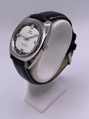 HMT Vijay 17 Jewels Gray & Black Dial Hand Wind India Made Men's Watch 940411 • $37.95