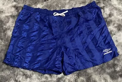 Vintage 90's Umbro Shorts Size XL Blue Men's Checkered Windbreaker Logo Adult • $26.50