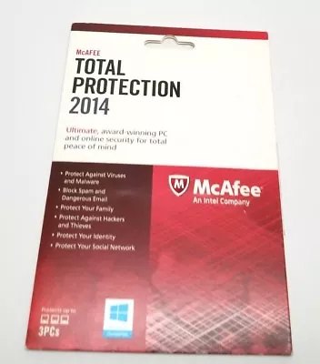 McAfee Total Protection 2014 3 PCs Windows (Key Card) • $12.14