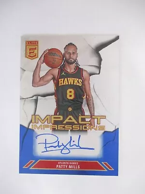 23/24 2023-24 Donruss Elite Patty Mills Auto Impact Impressions Blue #7/25 Hawks • $19.99