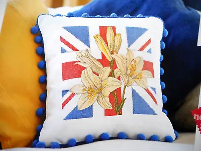Union Jack & Lilies Cushion / Picture Cross Stitch Chart. Selling For Charity 🎁 • £1.30