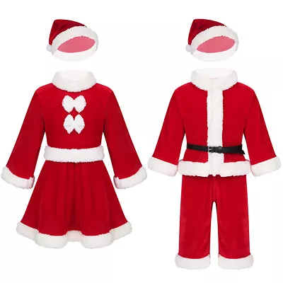 Baby Boys Girls Santa Claus Costume Christmas Fancy Dress Holiday Festival Suit • £13.75