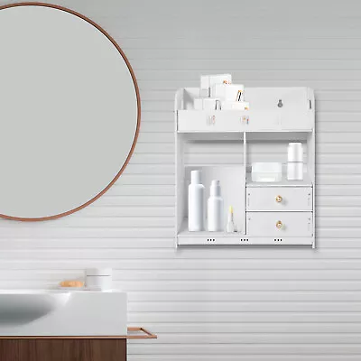 Bathroom Wall Mounted Cabinet Medicine Storage Cupboard Organizer 2 Drawer • $36.10