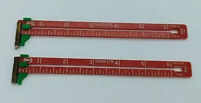 VTG 2 Dritz Sewing Gauge Tailor-ette Ruler Measuring Tool Red Inches Centimeters • $7.35