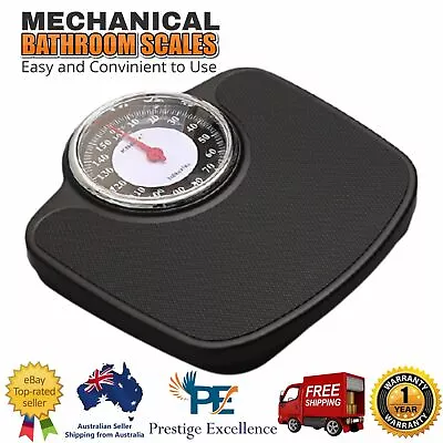 Mechanical Bathroom Scales 160KG Capacity Personal Body Weight Measurement Black • $79.80